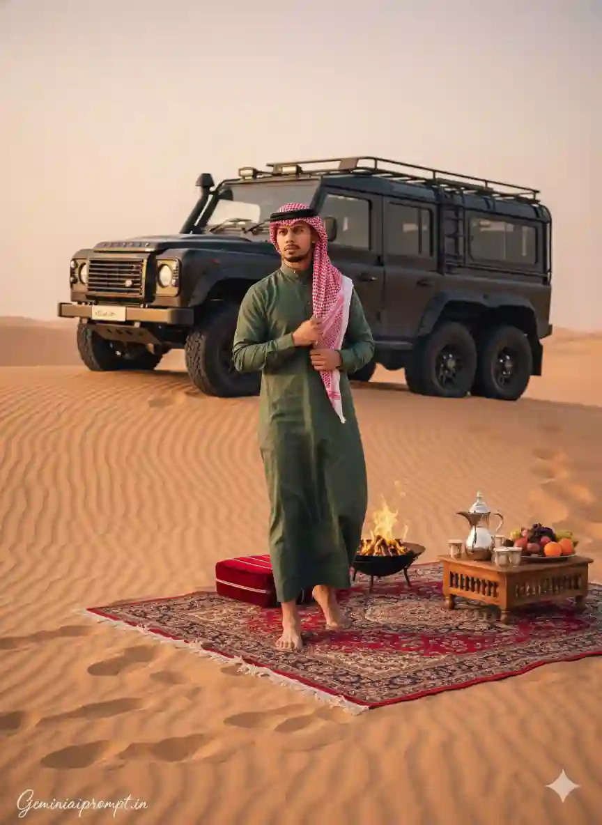 Gemini Ai Trending Dubai Desert Boy Photo Editing