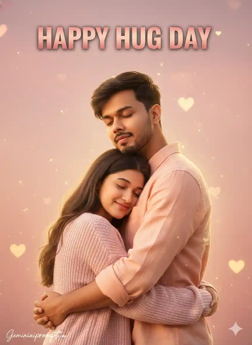 Happy Hug Day Photo Editing Prompt