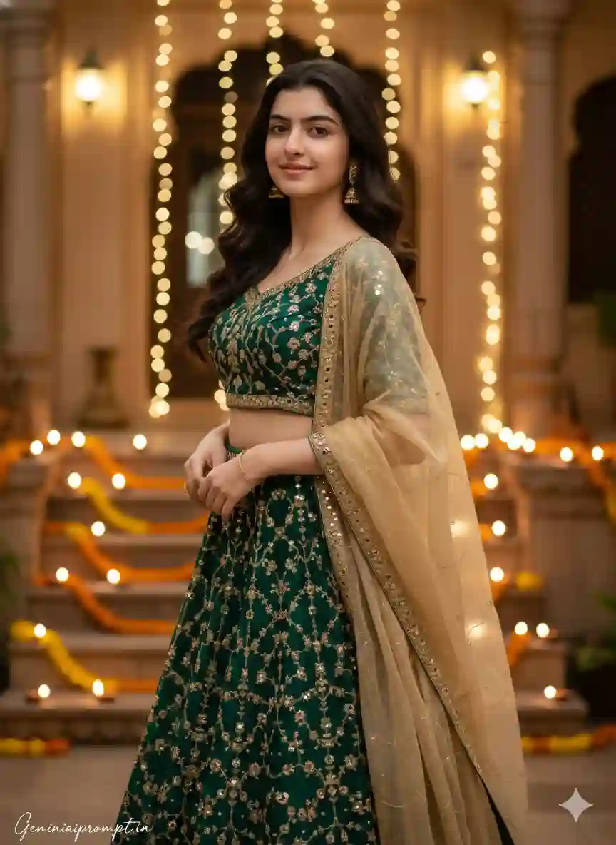 12 Lehenga Photo Pose Girl Google Gemini Ai Prompt